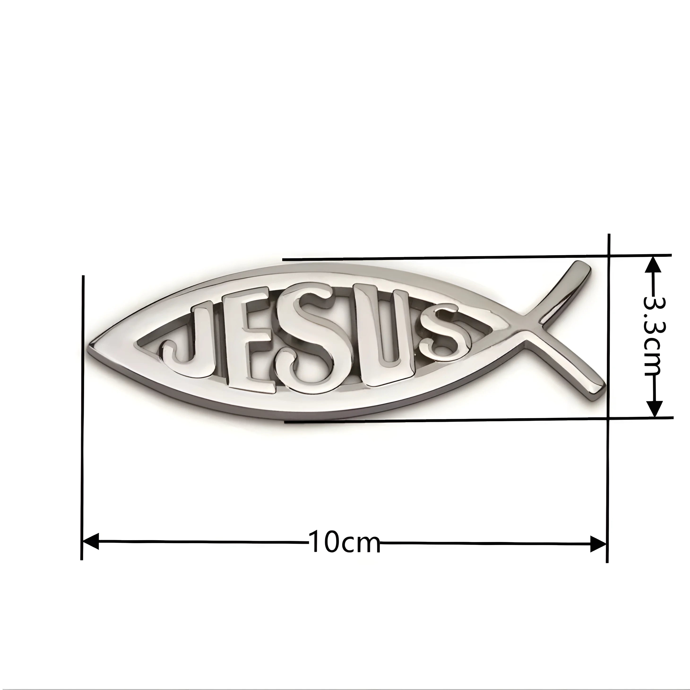 Metal Jesus Fish Stickers Applicable to Car Trunk, Fender and Rear