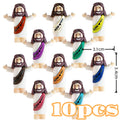 10/60pcs Mini Jesus Decorations Cartoon Statue Set for Holiday Party