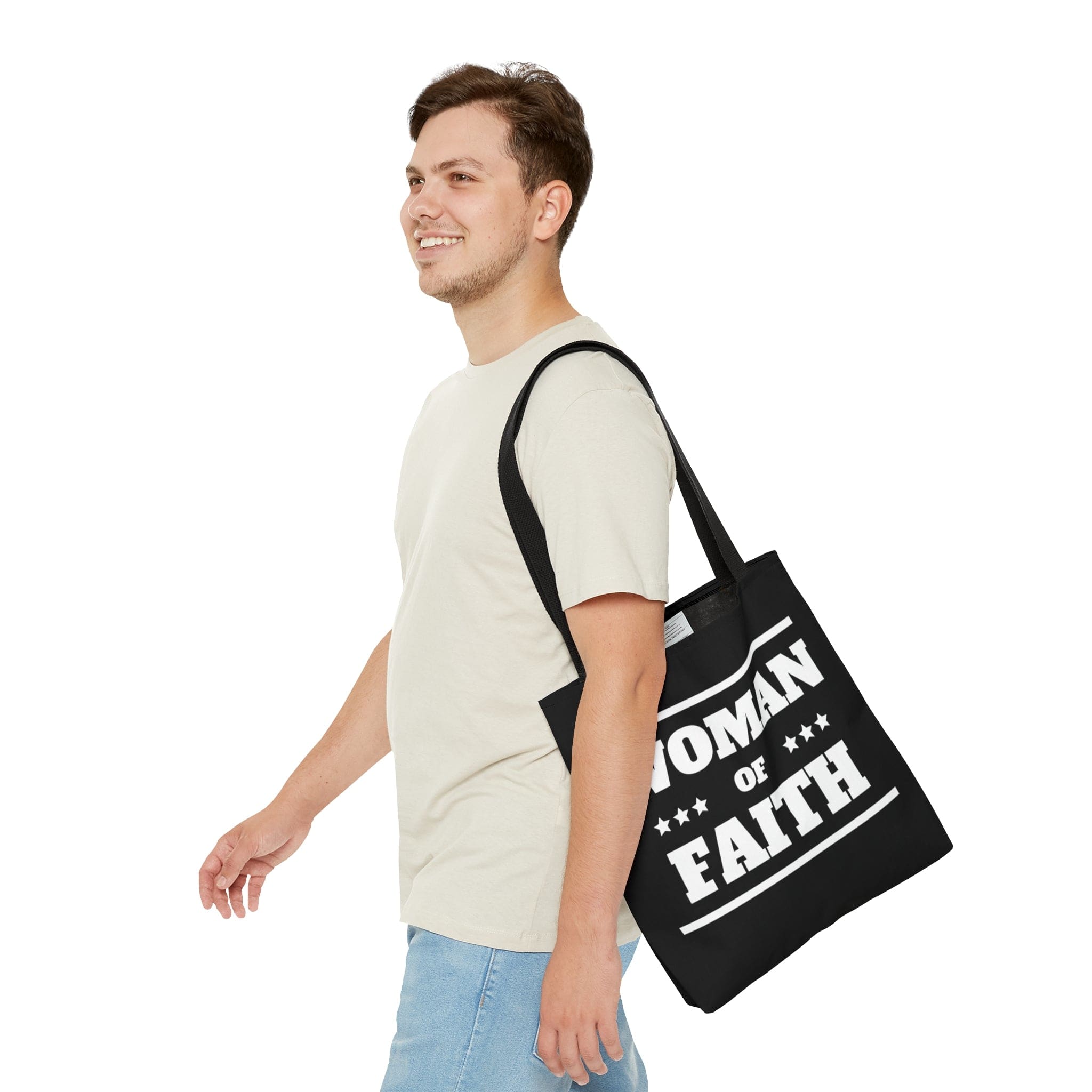 Large Tote Bag Woman of Faith Christian Inspiration Biblical