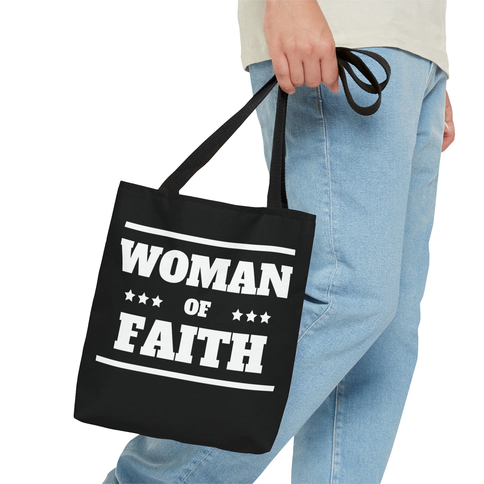 Large Tote Bag Woman of Faith Christian Inspiration Biblical