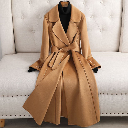 Women's Slim-Fit Wool Overcoat – Timeless Elegance & Comfort